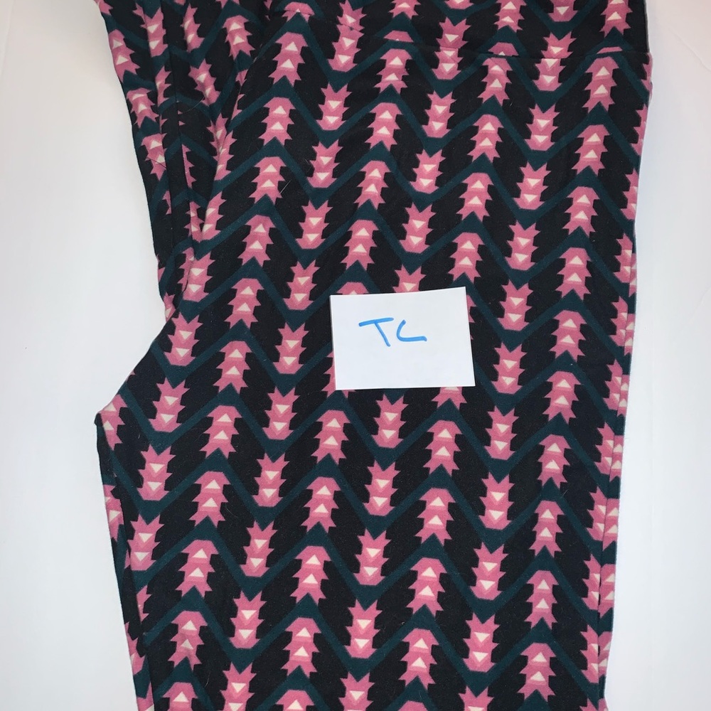 LuLaRoe pink and black leggings. Brand new size TC